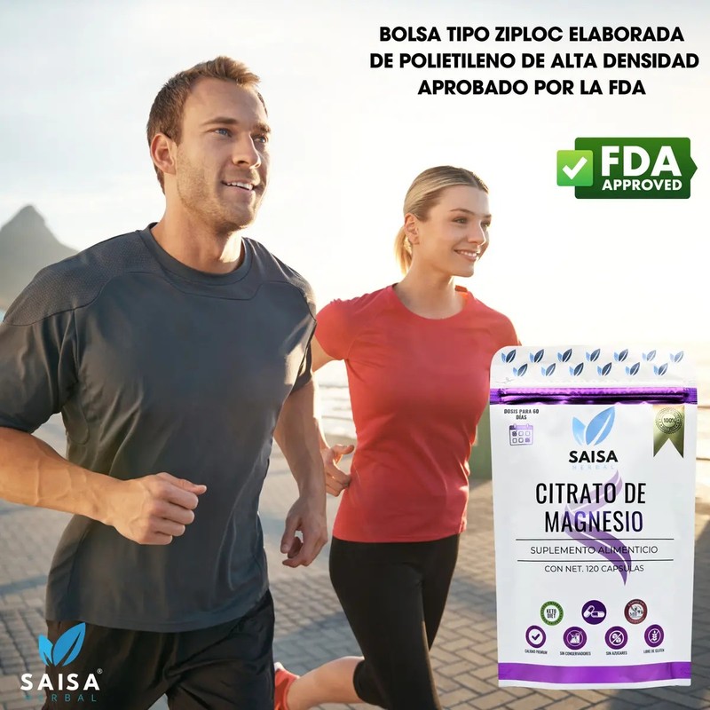 Citrato De Magnesio Con 120 Cápsulas De 500 Mg Cu.