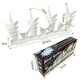 5.9 Feet Bird Spikes for Pigeons Outdoor, Bird Deterrents Spikes, Plastic Bird Nest Blocker, Birds Nest Deterrents for Outside with Reusable Easy to Install for Railing Roof Mailbox Window