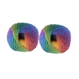 Tofficu 2pcs Knitting Yarn Wool Super Chunky Rainbow Yarn for Hats Clothing Socks
