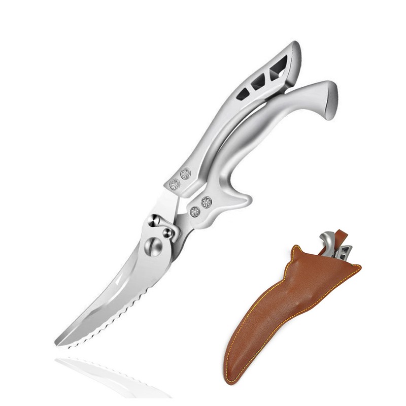 Kitchen Scissors Stainless Steel Poultry Shears Spring Loaded Household Scissors