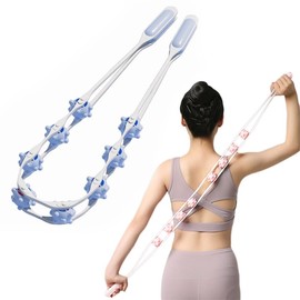 Back Massage Roller Rope, Self Therapy Massage Tools Lymphatic Drainage Anti Cellulite Massager, Manual Body Massage Roller Strap, Muscle Tension Massager for Back, Neck, Shoulders, Legs (Blue)