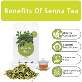Samcci - Senna Tea, 50 Teabags, 1.5g/bag - Senna Leaf Tea for Constipation -Digestive - Poop for Promoting Digestion - Colon Cleanse -Non-GMO - Caffeine-free