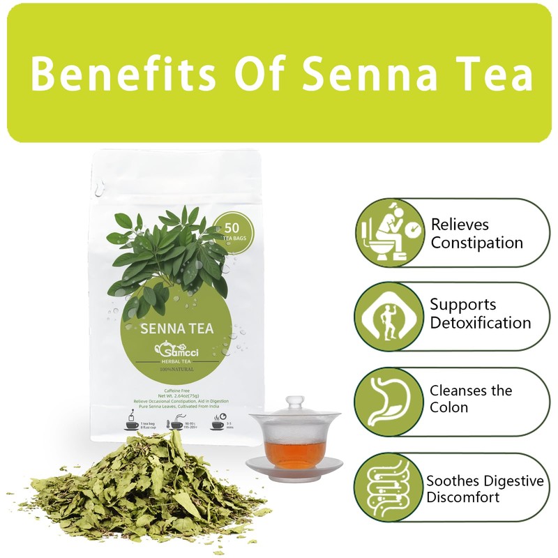 Samcci - Senna Tea, 50 Teabags, 1.5g/bag - Senna Leaf