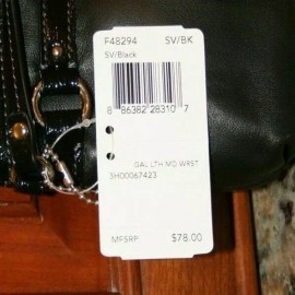 Coach NWT COACH F48294 Gallery Medium LEATHER Wristlet Black/Silver FREE SHPG!