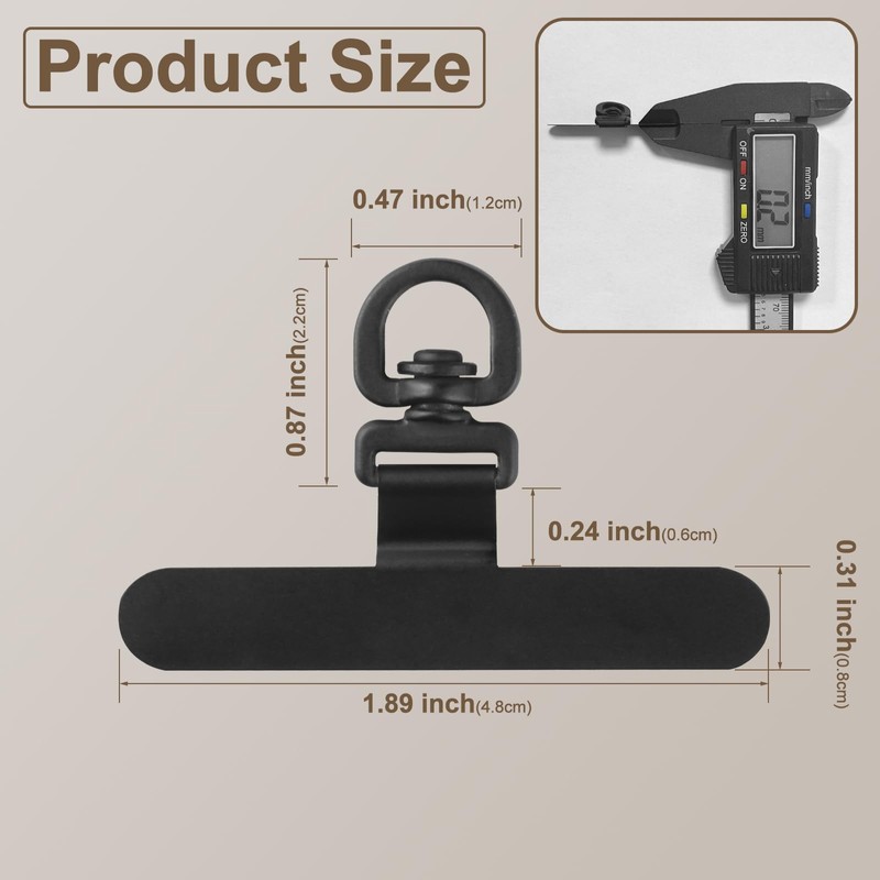 YFWE Phone Tether Tab, 360° Rotatable Ultra-thin 0.2mm, Universal Stainless