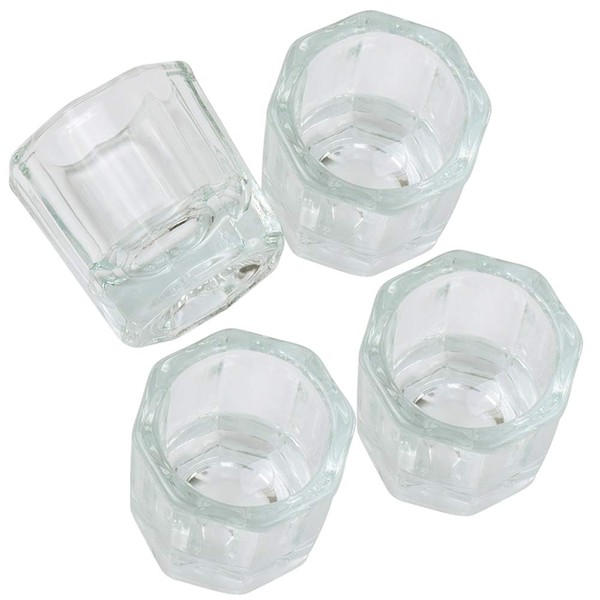 Karlash 4 Nail Art Acrylic Liquid Powder Dappen Dish Glass Crystal Cup Glassware Tools