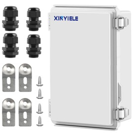 XINYIELE Waterproof Outdoor Project ABS Plastic Junction Box IP67 Weatherproof Dustproof Enclosure with Hinged Cover, Mounting Plate,Wall Brackets for Power Project (11"X7.5"X5.5")