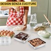 Set di 2 stampi quadrati per torte, in acciaio inox,