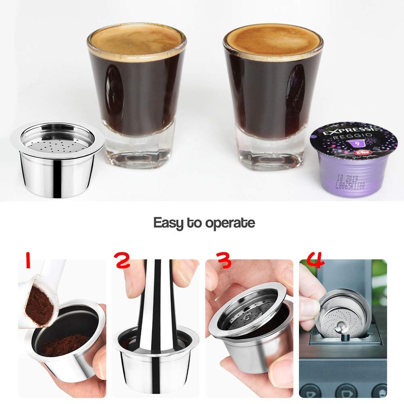 i Cafilas Refillable Kfee Coffee Capsule Stainless Steel Reusable Refill