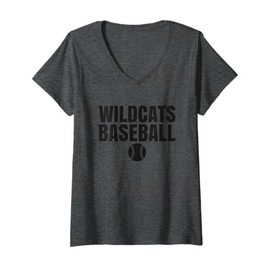 Womens Maxwell Public Wildcats Baseball V-Neck T-Shirt