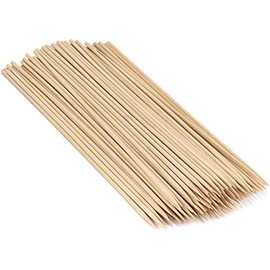 Perfectware Wooden 10" Natural Wooden Kabob Skewers for BBQ，Appetizers，Fruit，Cocktail，Kabob，Seafood. 10 inches x 11/64 Pointed Tip. Pack of 100 Skewers,PW Wrs100-100ct