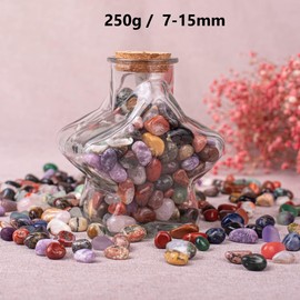 KARLOR 250 g Colourful Gemstones Tumbled Stones Small Crystal Natural Stone Pebbles Semi-Precious Stones Mini Stone Decorations for Aquarium Flower Pot Treasure Hunt Garden Balcony Succulent