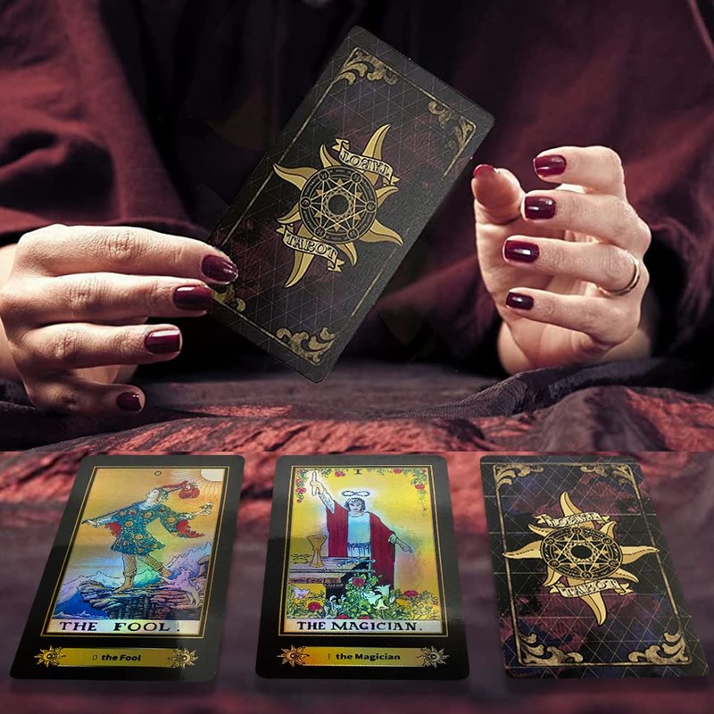 VOVOH Tarot Cards Deck, 78 Holographic Classic Tarot Cards with