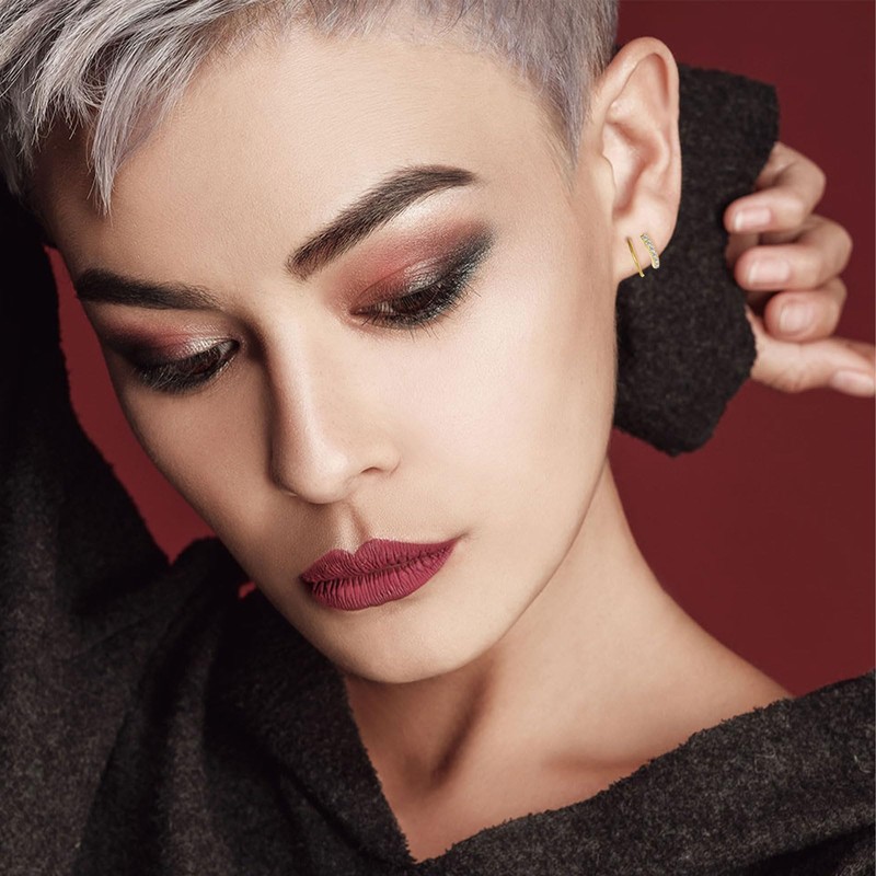 925 Sterling Silber Doppel Twist Hoop Ohrringe für Damen, Hypoallergen