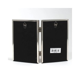 Lawrence Frames Traditional 4x6 Double Silver Picture Frame Elegant Metal with Velvet Backing