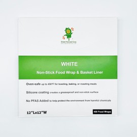 Green Harvest Silicone Coated Parchment Baking Paper 12"x12" White (400 sheets) Heavy Duty Non-Stick Precut Baking Parchment for Baking Grilling Air Fryer Steaming Oven and more