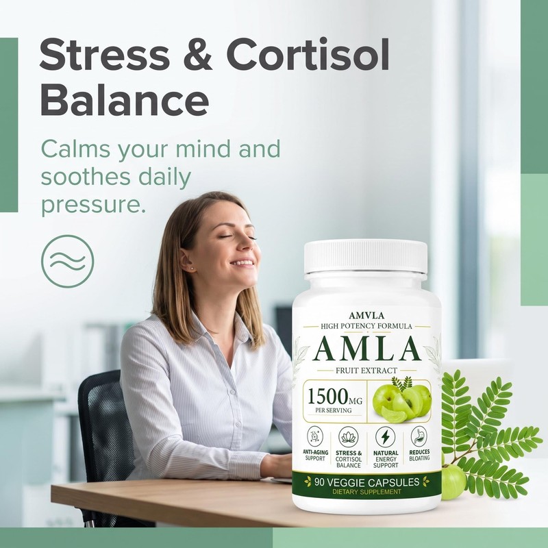 AMVLA Amra Capsules 1500mg - High-Efficacy Fruit Extract |Anti-Aging, regulates