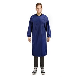 Surblue Waterproof Apron Long Sleeves, Safety Waterproof and Oil proof Smock Overalls for Lab Work, Work Shop, Dog Grooming, Butcher, Cleaning, Dishwashing, Adults(Blue)