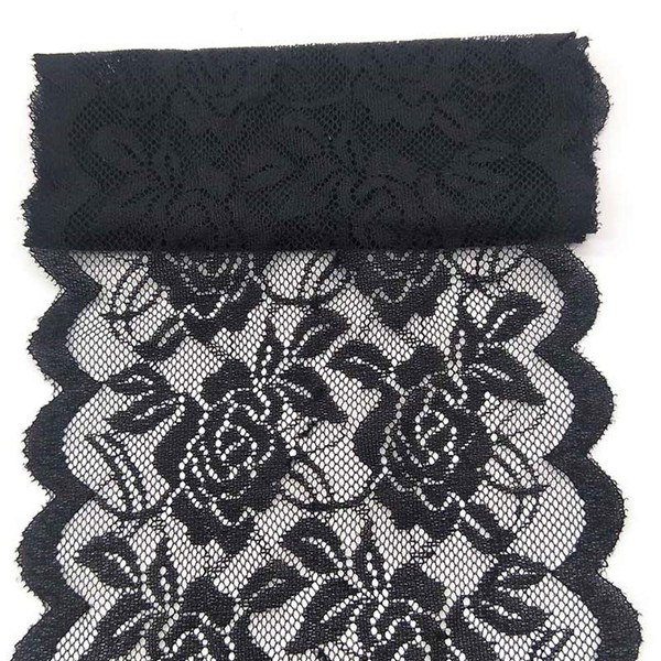 11 Yards Width 6inch Rose Embroidered Lace Ribbon Stretch Lace