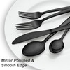 Pleafind 72Pcs Black Silverware Sets for 12 - Dishwasher Safe,