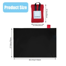 Mini Pocket Picnic Blanket, 70 x 110 cm Beach Blanket Foldable, With a Carrying Bag for Outdoor Camping, Travel, Hiking, Picnic for 1 People (Red)