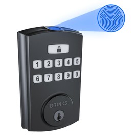 BRINKS Security Door Locks, High-Security Keyless Entry, Smart Electronic Door Lock with Deadbolt, Up to 50 Codes, Automatic Locking (Deadbolt, Matte Black)
