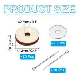 PATIKIL 12 mm Doll Joints, Set of 10 Removable Cotter Pins and Fibreboard for Making Bear Limbs, Head Joints for DIY Craft Accessories