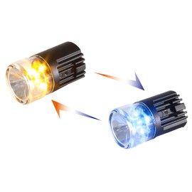 Unicorn Lighting UC01 Hideaway Warning Emergency 360 Degrees Strobe Light Surface Mount [Daul Color] [IP68] for Police and Tow Truck Construction Vehicle Amber Blue