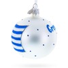 Flag of Greece Glass Ball Christmas Ornament 3.25 Inches