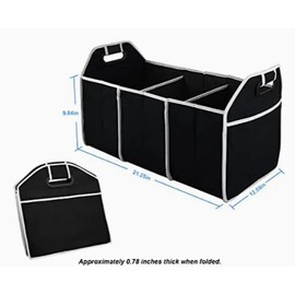 JMGKJM- Trunk Organizer, For SUV, Truck, Van, Sedan Portable Foldable Waterproof Auto Storage Bag With 3 Compartments