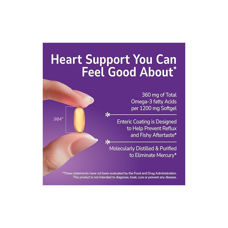 21St Century Fish Oil 1200 MG Enteric Coated Softgels, 90-Count