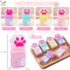 Roller Eraser Set of 4 Erasers Cute Cat Paw Shape