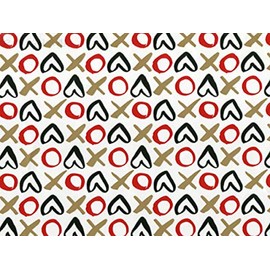 Love Wrapping Paper, 30" x 25 FT ROLL, Hugs and Kisses XO and Hearts Gift Wrap for Christmas, Valentine's Day, All Occasion