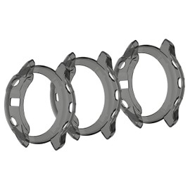 TenCloud Case for Fenix 6X Watch Cover TPU Clear Covers Compatible with Garmin Fenix 6X/6X pro/ 6X Sapphire Multisport Smartwatch (Black-3Pack)