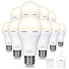 10 Packs Rechargeable Light Bulbs,Emergency Light Bulbs Socket Self-Charging,3000K Battery