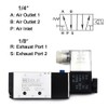 1/4" NPT 5 way 2 Position Pneumatic Electric Solenoid Valve