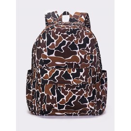 Brown camouflage Print Kids Backpack:_BA0260
