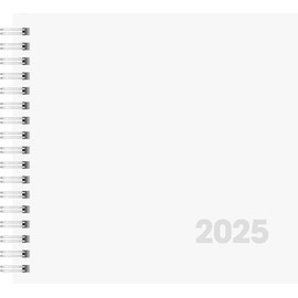 BRUNNEN Book Calendar Model 762 (2025), 2 Pages = 1 Week, 162 × 150 mm, 128 Pages, Cardboard Envelope, White