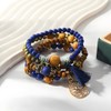 LICHUANUK Boho Bracelets Wooden Beads Tassel Bracelet, Chakra Bracelet for