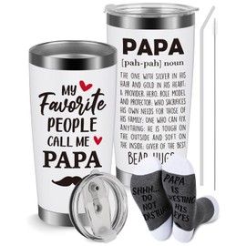 Agantree art Papa Gifts, Grandpa Gifts for Grandfather, Birthday Gifts for Dad, Papa Tumbler Father's Day Gifts for Grandpa, Papa Gifts from Grandkids, Grandchildren, Papa Definition Tumbler-White