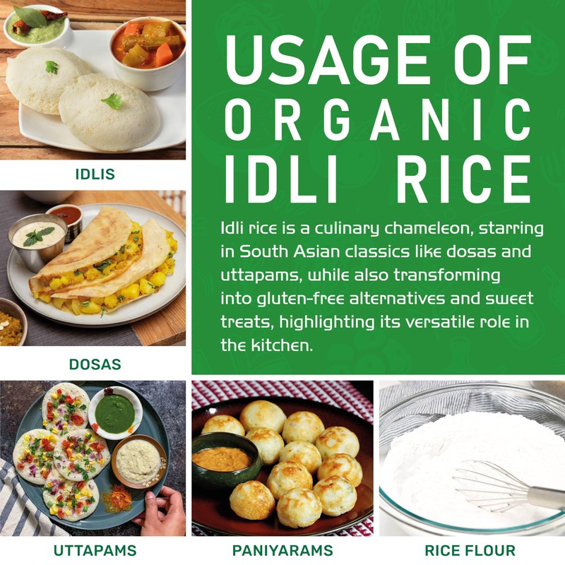 Jiva Organic Idli Rice 10 Pound Bag - Non-GMO, USDA