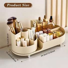 Cinnani Make Up Cosmetic Organiser, 360° Rotating Beauty Organiser, Multifunctional Cosmetic Storage for Dressing Table, Bathroom and Bedroom