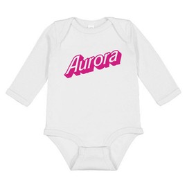 TATY Kids Aurora Doll Font Long Sleeve Baby Infant One Piece Bodysuit 6 Months White