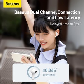 Baseus Auricular Bluetooth inalámbrico Bluetooth Auriculares para Escuchar música y Llamadas Blanco