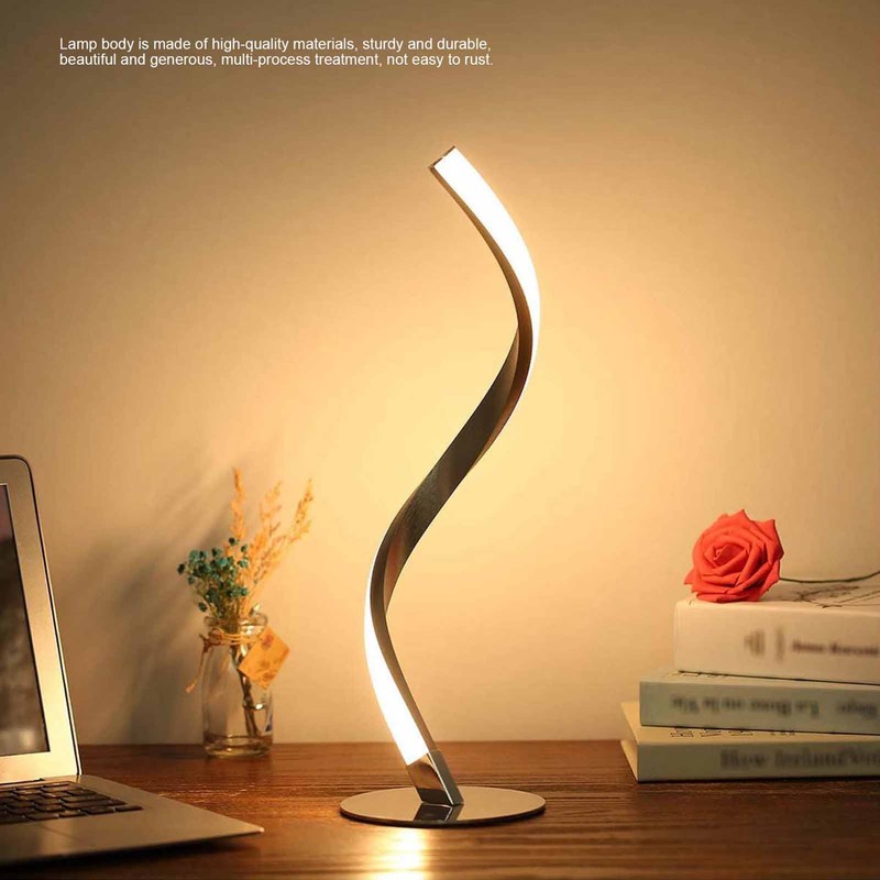 SShaped LED Spiral Table Lamp Reading Light Small Night Light