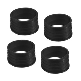PATIKIL Badminton Racket Handle Grip Ring 4pcs Racket Fix Sling Grip Band Rubber Ring Non-Slip Absorbent Overgrip In Place Black