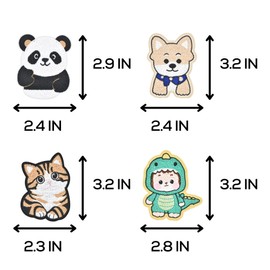 4pcs Iron on Patches for Clothing – Cute Animals Embroidered Iron on Patches for Clothes, Backpacks, Jeans, Shirt, Jacket, Dress, Hat, Bag, Custom Decoration