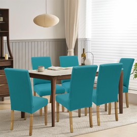 Stretch Chair Covers Set of 2 for Dining Room, 2 Pack Washable Kitchen Chair Protector for Party Wedding, Teal