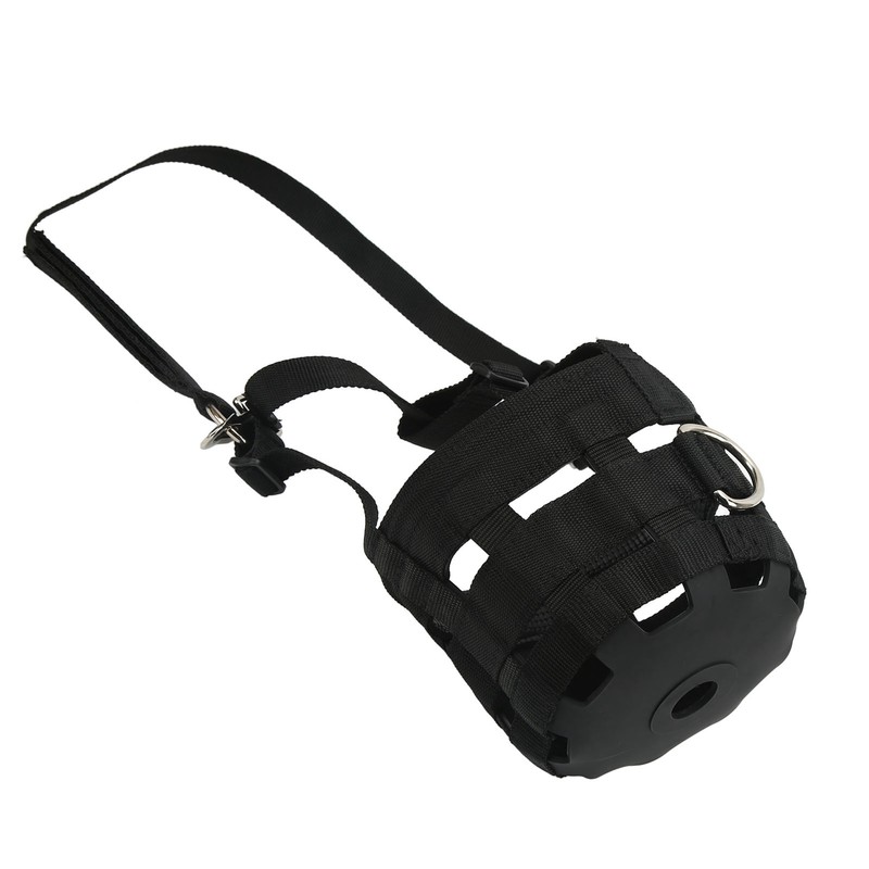 Black Horse Grazing Muzzle Easy Breathe Horse Mouth Cover with
