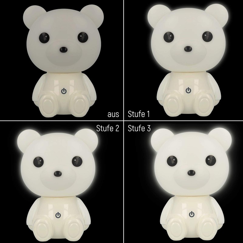 Westcott Lightbuddies Lampe Bär Bruno, LED-Nachtlicht für Kinder mit Akku